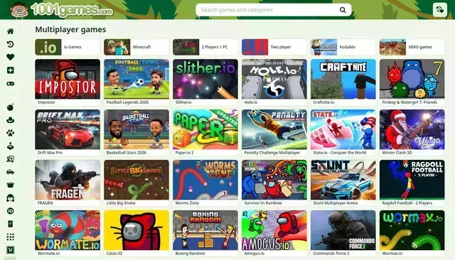 1001games.com homepage screenshot