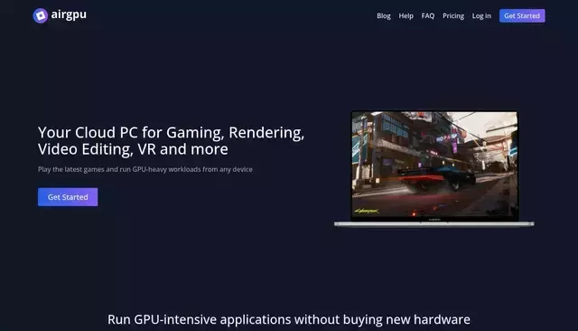 airgpu.com homepage screenshot