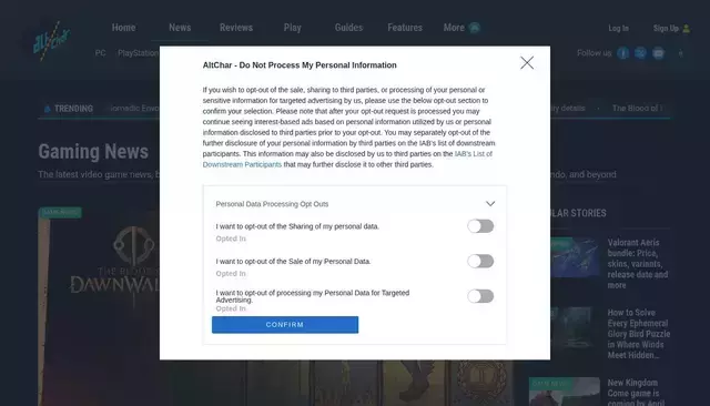 altchar.com homepage screenshot