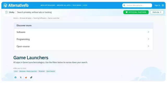 alternativeto.net homepage screenshot