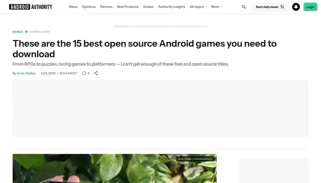 androidauthority.com homepage screenshot