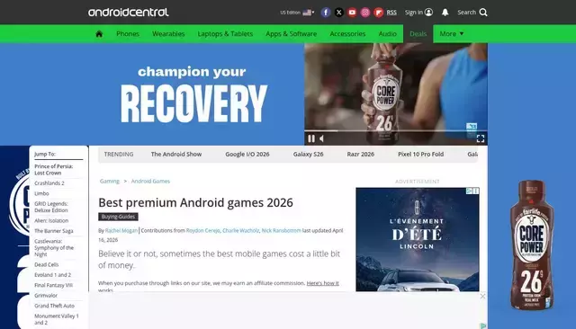 androidcentral.com homepage screenshot