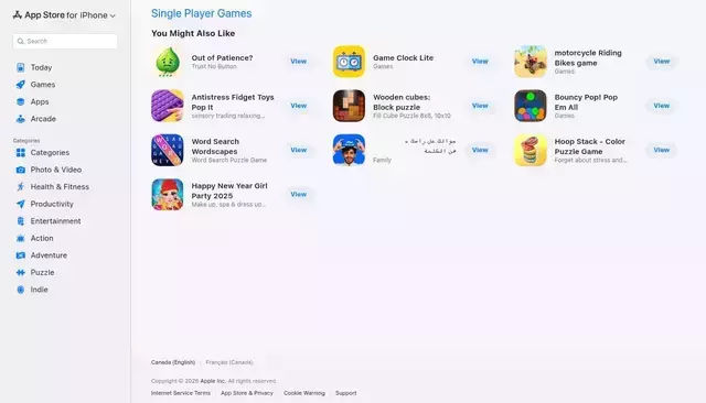 apps.apple.com homepage screenshot