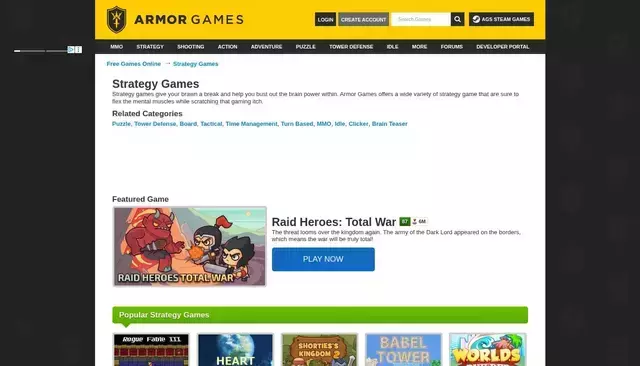 armorgames.com homepage screenshot