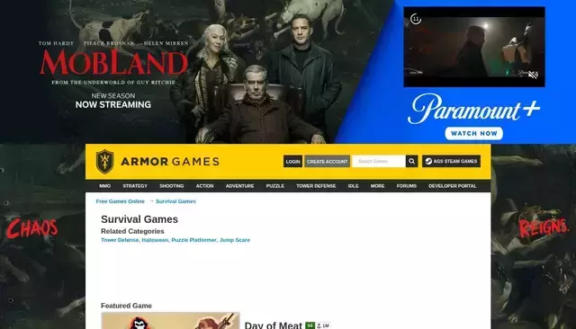 armorgames.com homepage screenshot