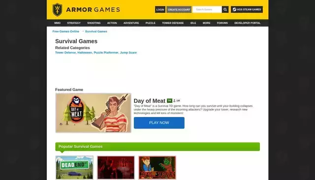 armorgames.com homepage screenshot