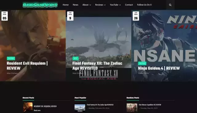 basedgamereviews.com homepage screenshot