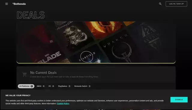 bethesda.net homepage screenshot
