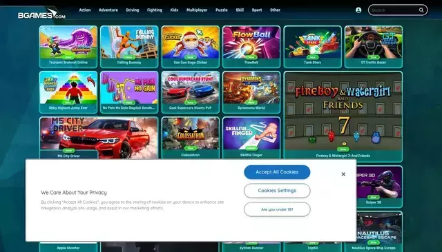 bgames.com homepage screenshot
