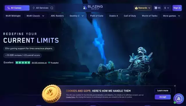 blazingboost.com homepage screenshot