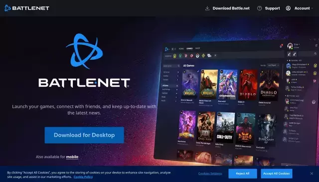 blizzard.com homepage screenshot