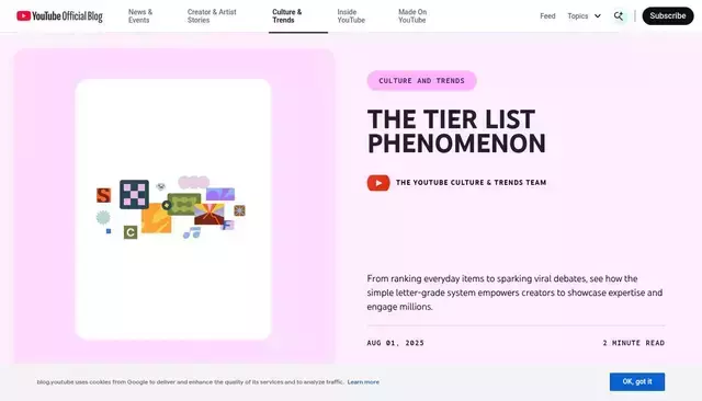 blog.youtube homepage screenshot
