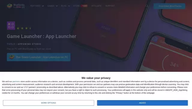 bluestacks.com homepage screenshot