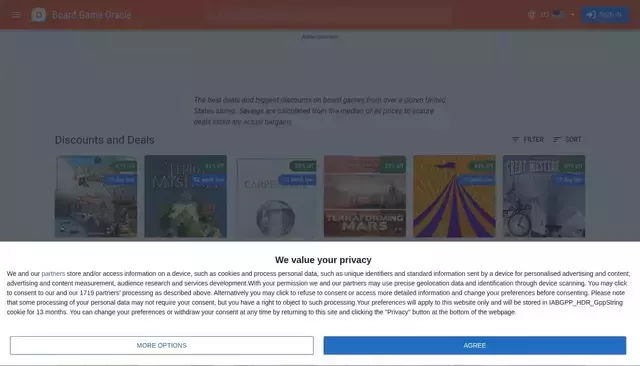 boardgameoracle.com homepage screenshot