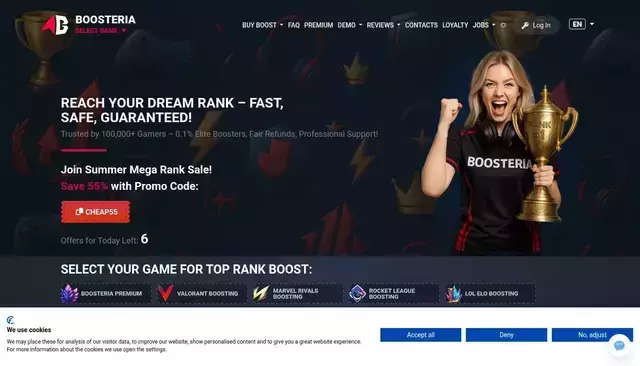 boosteria.org homepage screenshot