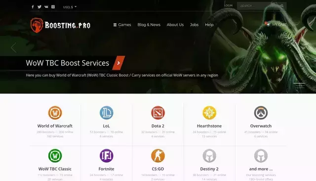 boosting.pro homepage screenshot