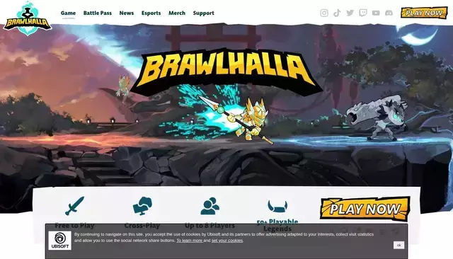 brawlhalla.com homepage screenshot