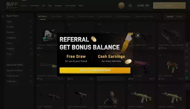 buff.market homepage screenshot