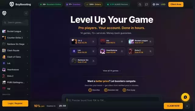 buyboosting.com homepage screenshot