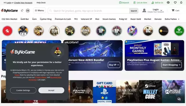 bynogame.com homepage screenshot