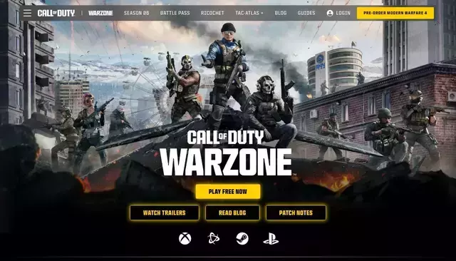 callofduty.com homepage screenshot