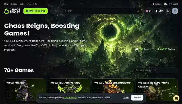chaosboost.com homepage screenshot