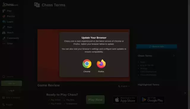 chess.com homepage screenshot