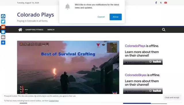coloradoplays.com homepage screenshot