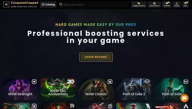 conquestcapped.com homepage screenshot