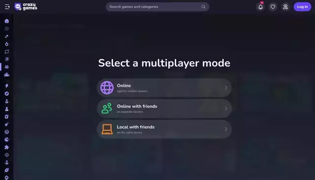 crazygames.com homepage screenshot