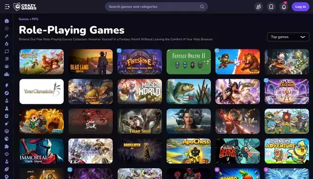www.crazygames.com homepage screenshot