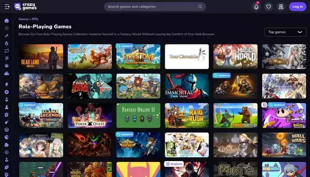 crazygames.com homepage screenshot