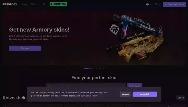 cs.money homepage screenshot