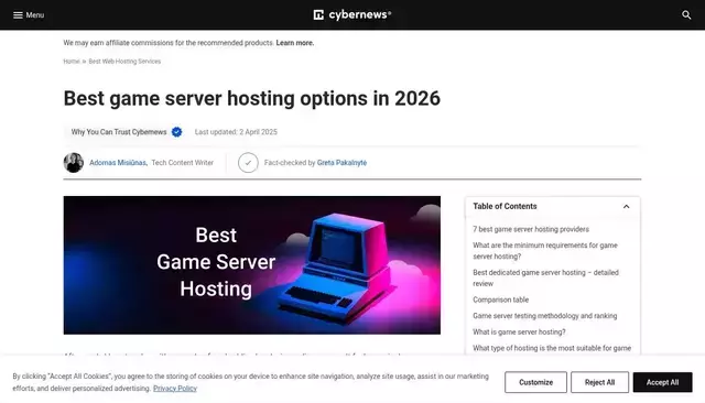 cybernews.com homepage screenshot
