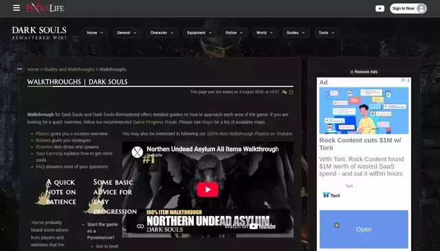 darksouls.wiki.fextralife.com homepage screenshot