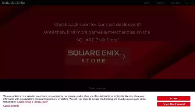 deals.square-enix-games.com homepage screenshot