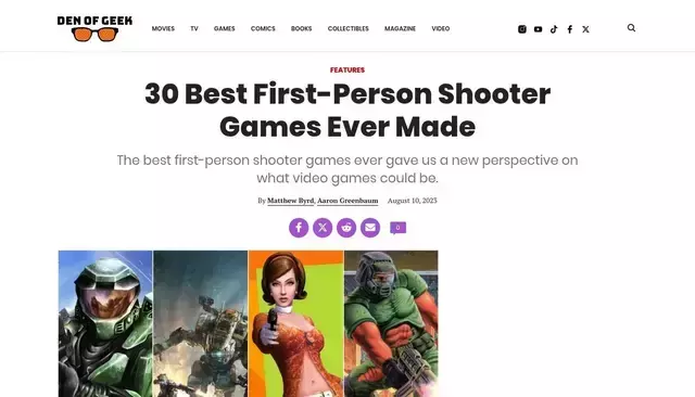denofgeek.com homepage screenshot