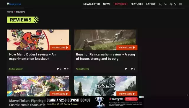 destructoid.com homepage screenshot