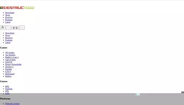 destructoid.com homepage screenshot