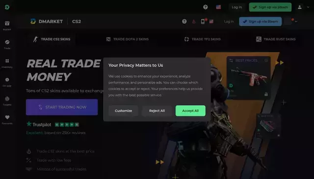 dmarket.com homepage screenshot