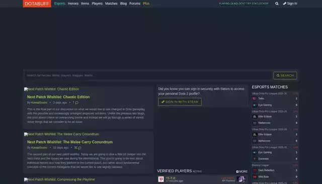 dotabuff.com homepage screenshot