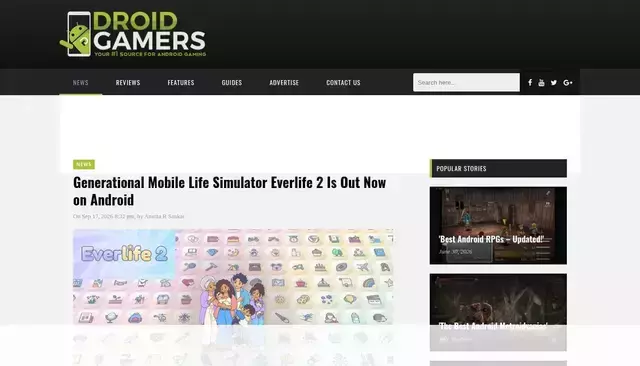 droidgamers.com homepage screenshot