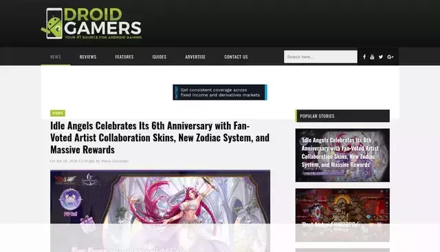droidgamers.com homepage screenshot