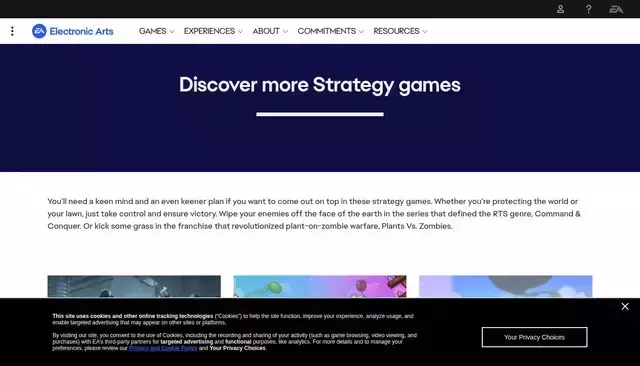 ea.com homepage screenshot