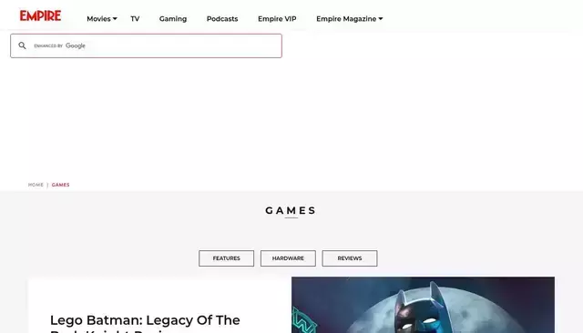 empireonline.com homepage screenshot
