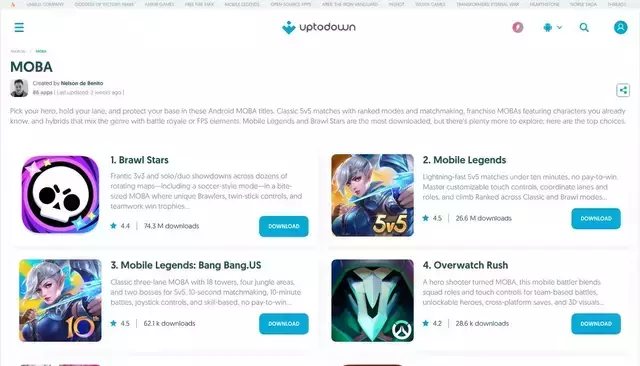 en.uptodown.com homepage screenshot