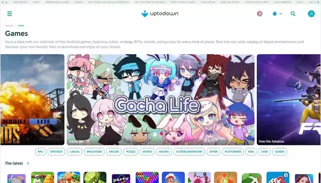 en.uptodown.com homepage screenshot