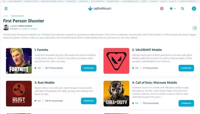 en.uptodown.com homepage screenshot