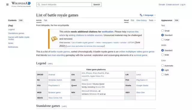 en.wikipedia.org homepage screenshot