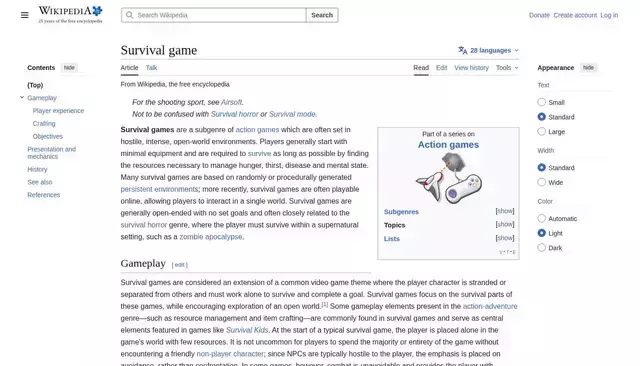 en.wikipedia.org homepage screenshot